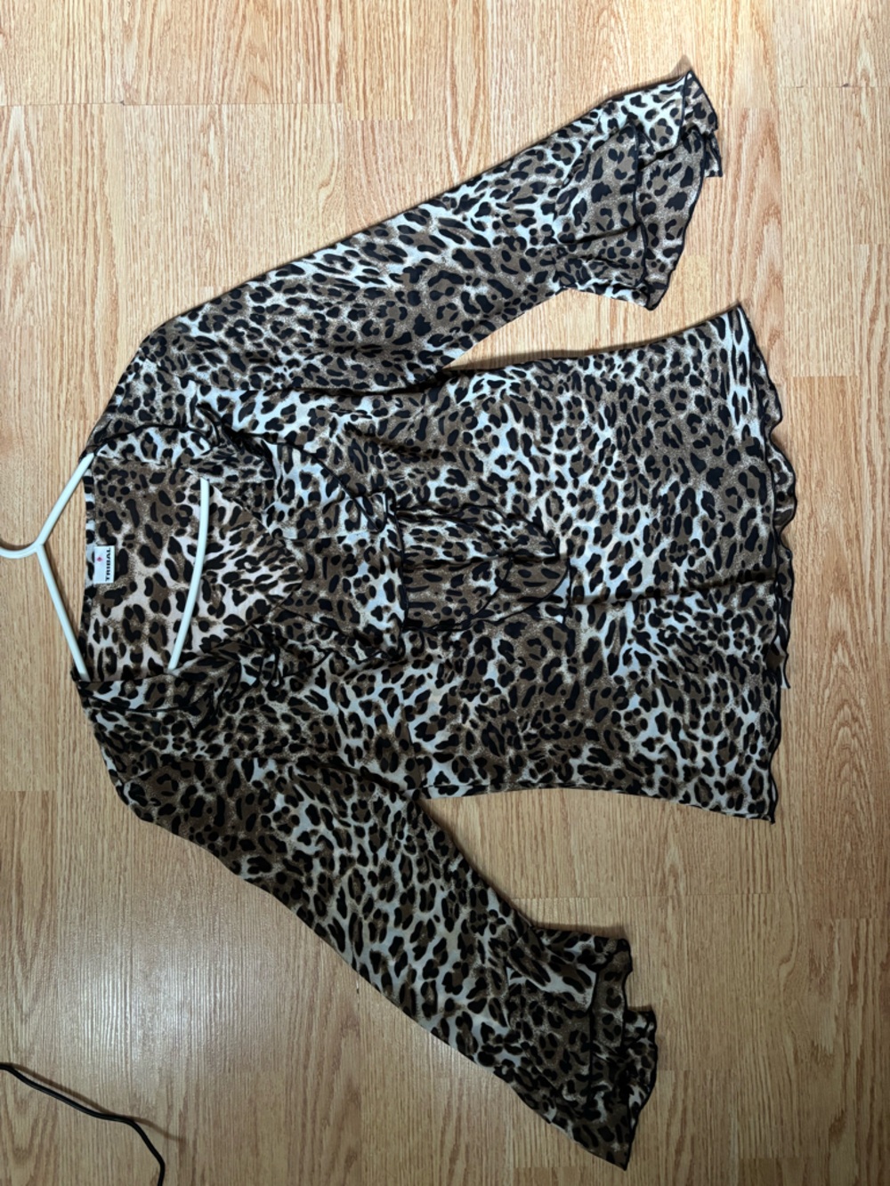 Tribal Leopard Print Blouse - Brown/Black